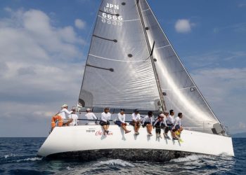 Phuket King’s Cup, Day 5. The wind has arrived at last. Not huge, but plenty enough for a couple of short races round the cans and a trip round the bushes.