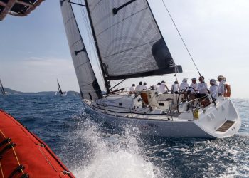 Phuket King’s Cup, Day 5. The wind has arrived at last. Not huge, but plenty enough for a couple of short races round the cans and a trip round the bushes.