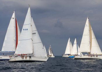 Phuket King’s Cup, Day 5. The wind has arrived at last. Not huge, but plenty enough for a couple of short races round the cans and a trip round the bushes.
