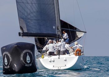 Phuket King’s Cup, Day 5. The wind has arrived at last. Not huge, but plenty enough for a couple of short races round the cans and a trip round the bushes.