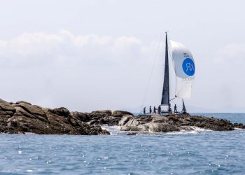 Phuket King’s Cup, Day 5. The wind has arrived at last. Not huge, but plenty enough for a couple of short races round the cans and a trip round the bushes.