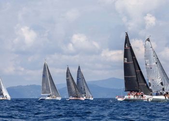 Phuket King’s Cup, Day 5. The wind has arrived at last. Not huge, but plenty enough for a couple of short races round the cans and a trip round the bushes.